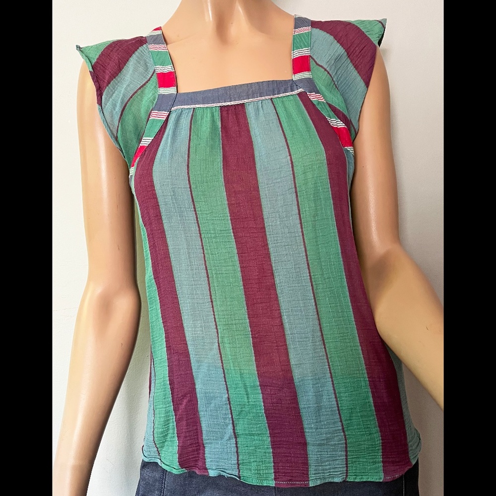 striped cotton gauze Marc Jacobs summer top S